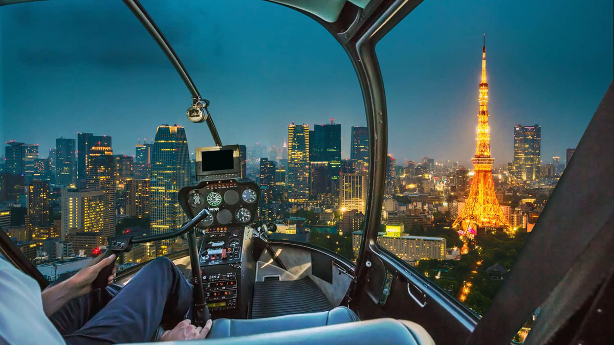 helicopter tokyo night